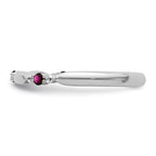 14k White Gold Stackable Expressions Rhodolite Garnet and Dia. Ring