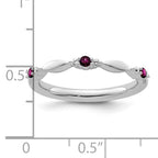 14k White Gold Stackable Expressions Rhodolite Garnet and Dia. Ring
