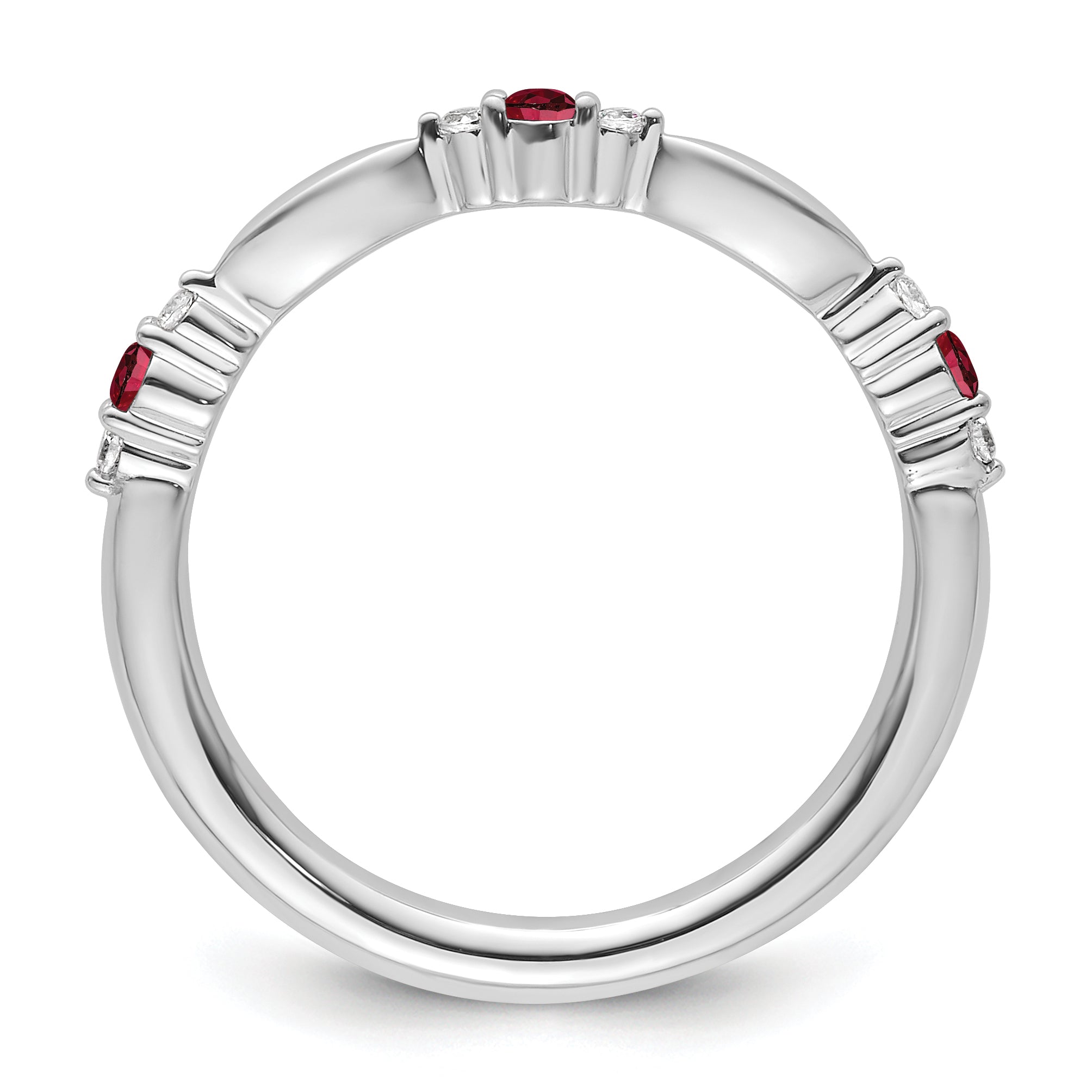 14k White Gold Stackable Expressions Created Ruby and Dia. Ring Secondary image
