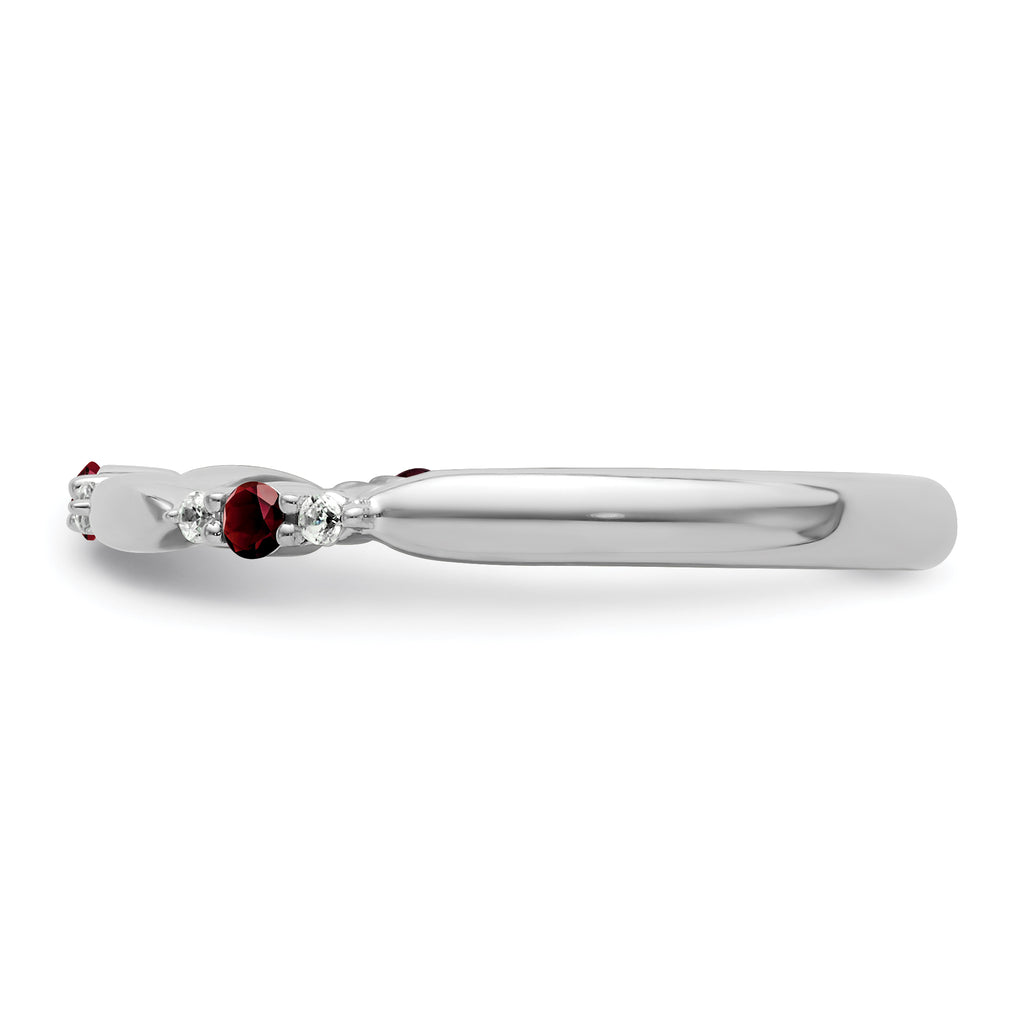 14k White Gold Stackable Expressions Created Ruby and Dia. Ring