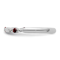 14k White Gold Stackable Expressions Created Ruby and Dia. Ring