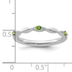 14k White Gold Stackable Expressions Peridot and Diamond Ring