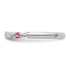 14k White Gold Stackable Expressions Pink Tourmaline and Dia. Ring