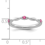 14k White Gold Stackable Expressions Pink Tourmaline and Dia. Ring