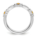 14k White Gold Stackable Expressions Citrine and Diamond Ring