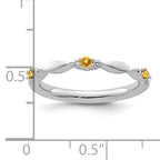 14k White Gold Stackable Expressions Citrine and Diamond Ring