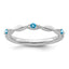 14k White Gold Stackable Expressions Blue Topaz and Diamond Ring