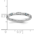 14k White Gold Stackable Expressions Aquamarine and Diamond Ring