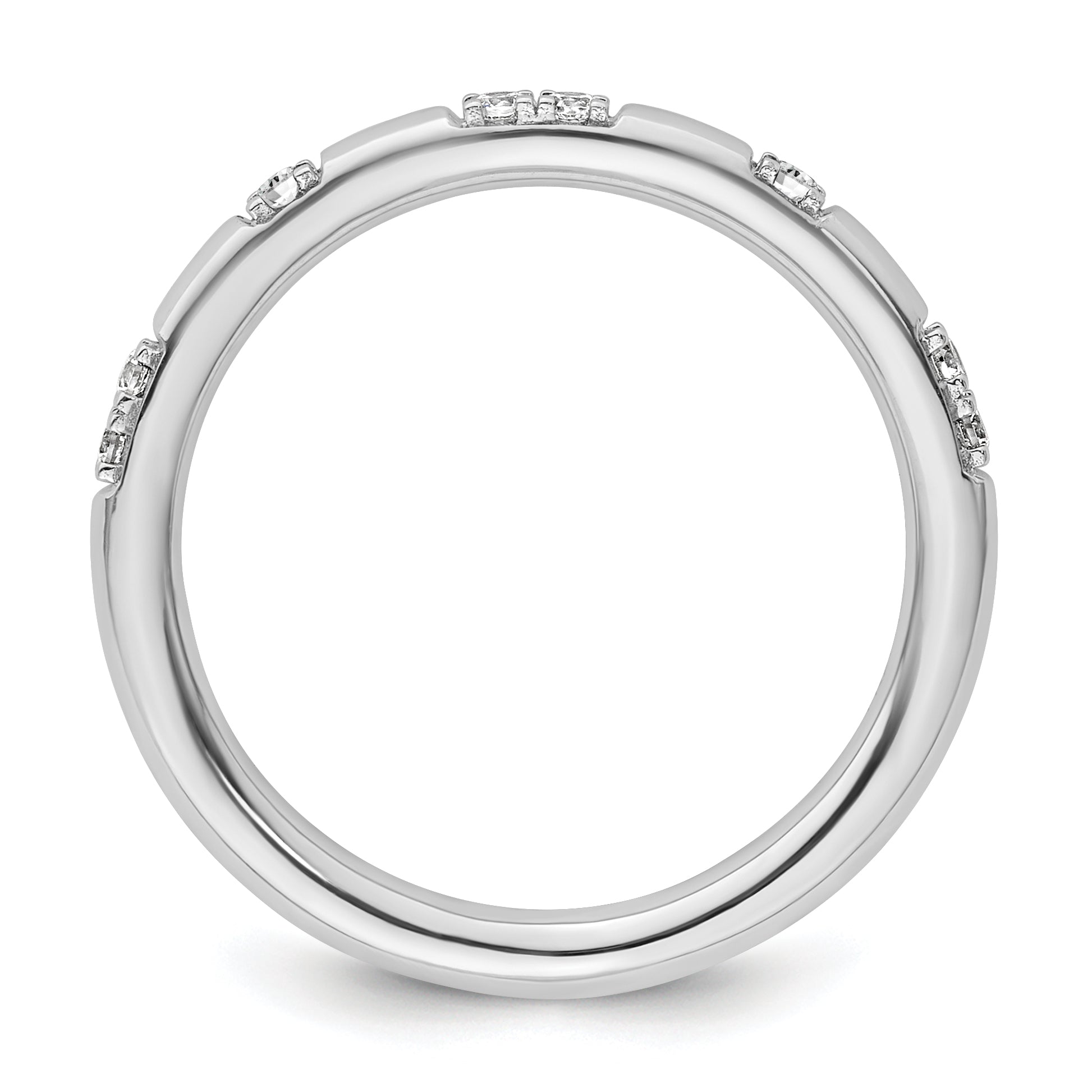 14k White Gold Stackable Expressions White Topaz and Diamond Ring Secondary image