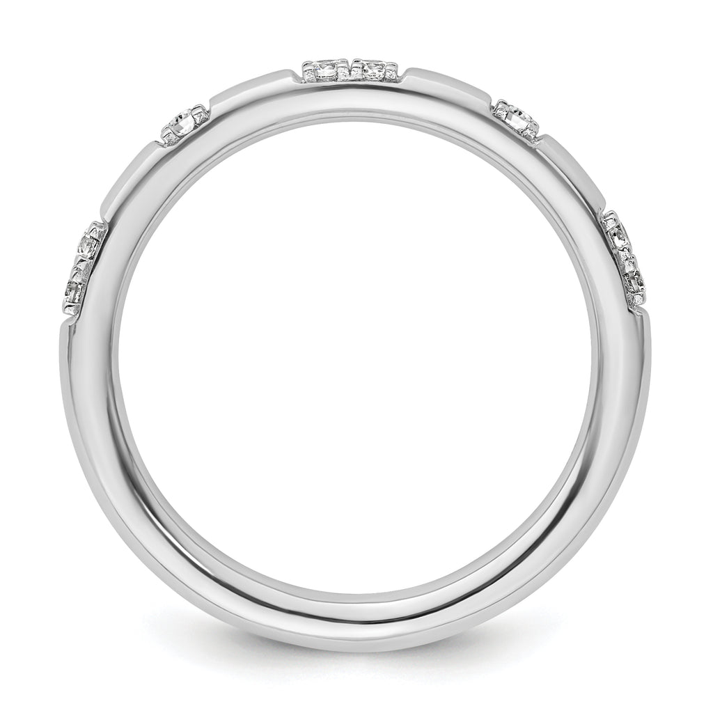 14k White Gold Stackable Expressions White Topaz and Diamond Ring