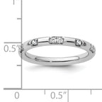 14k White Gold Stackable Expressions White Topaz and Diamond Ring