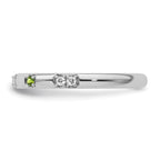 14k White Gold Stackable Expressions Peridot and Diamond Ring