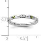 14k White Gold Stackable Expressions Peridot and Diamond Ring