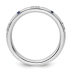 14k White Gold Stackable Expressions Cr. Sapphire and Dia. Ring