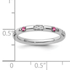 14k White Gold Stackable Expressions Pink Tourmaline and Dia. Ring