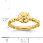 14k Stackable Expressions Diamond Flower Twisted Ring