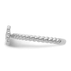 14k White Gold Stackable Expressions Diamond Flower Twisted Ring