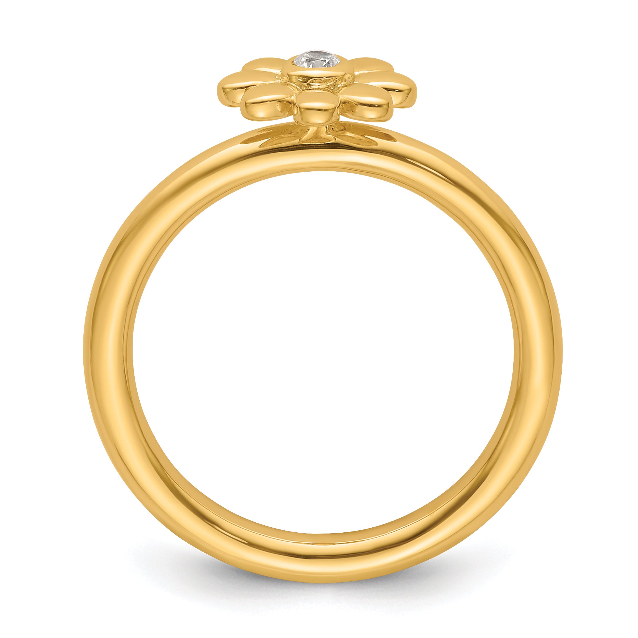 14k Stackable Expressions Diamond Flower Ring Secondary image