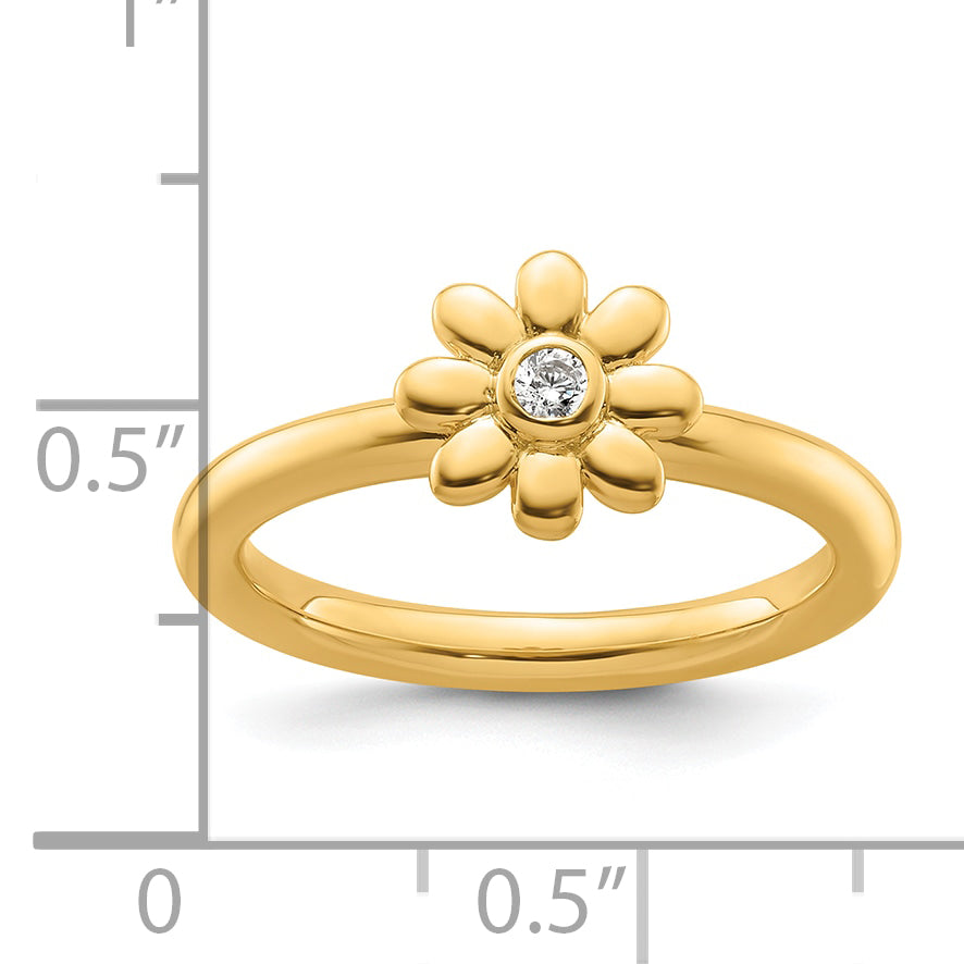 14k Stackable Expressions Diamond Flower Ring