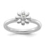 14k White Gold Stackable Expressions Diamond Flower Ring