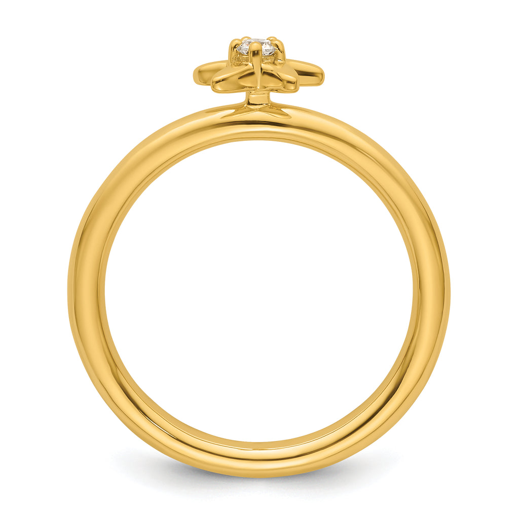 14k Stackable Expressions Diamond Starfish Ring