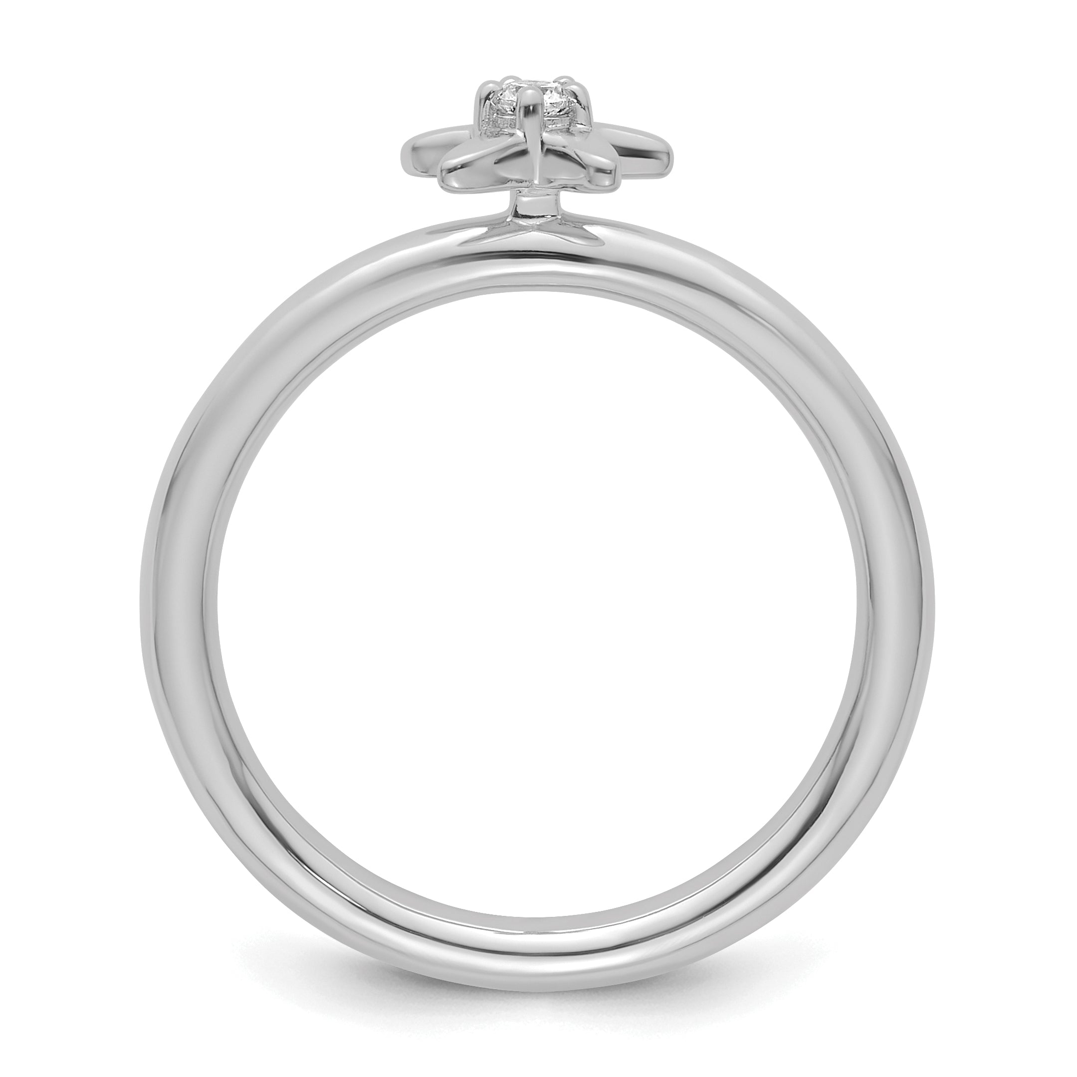 14k White Gold Stackable Expressions Diamond Starfish Ring Secondary image