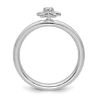 14k White Gold Stackable Expressions Diamond Starfish Ring