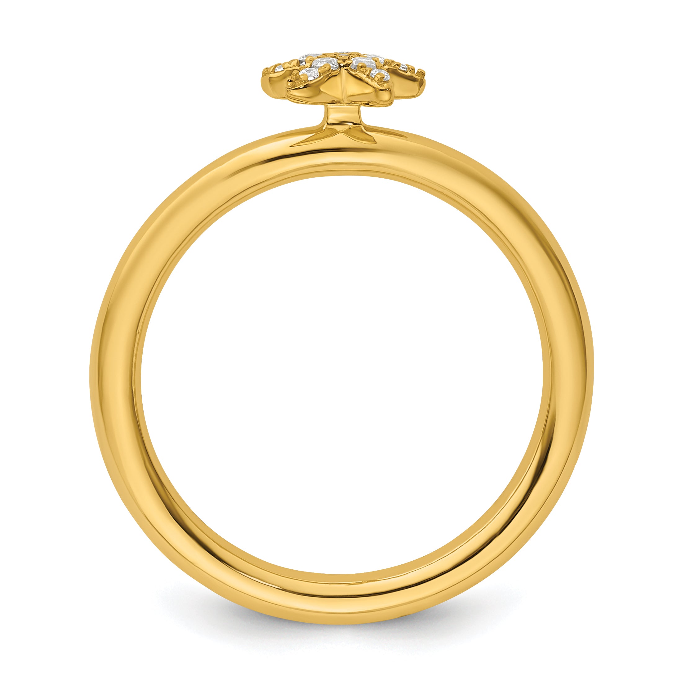 14k Stackable Expressions Diamond Starfish Ring Secondary image