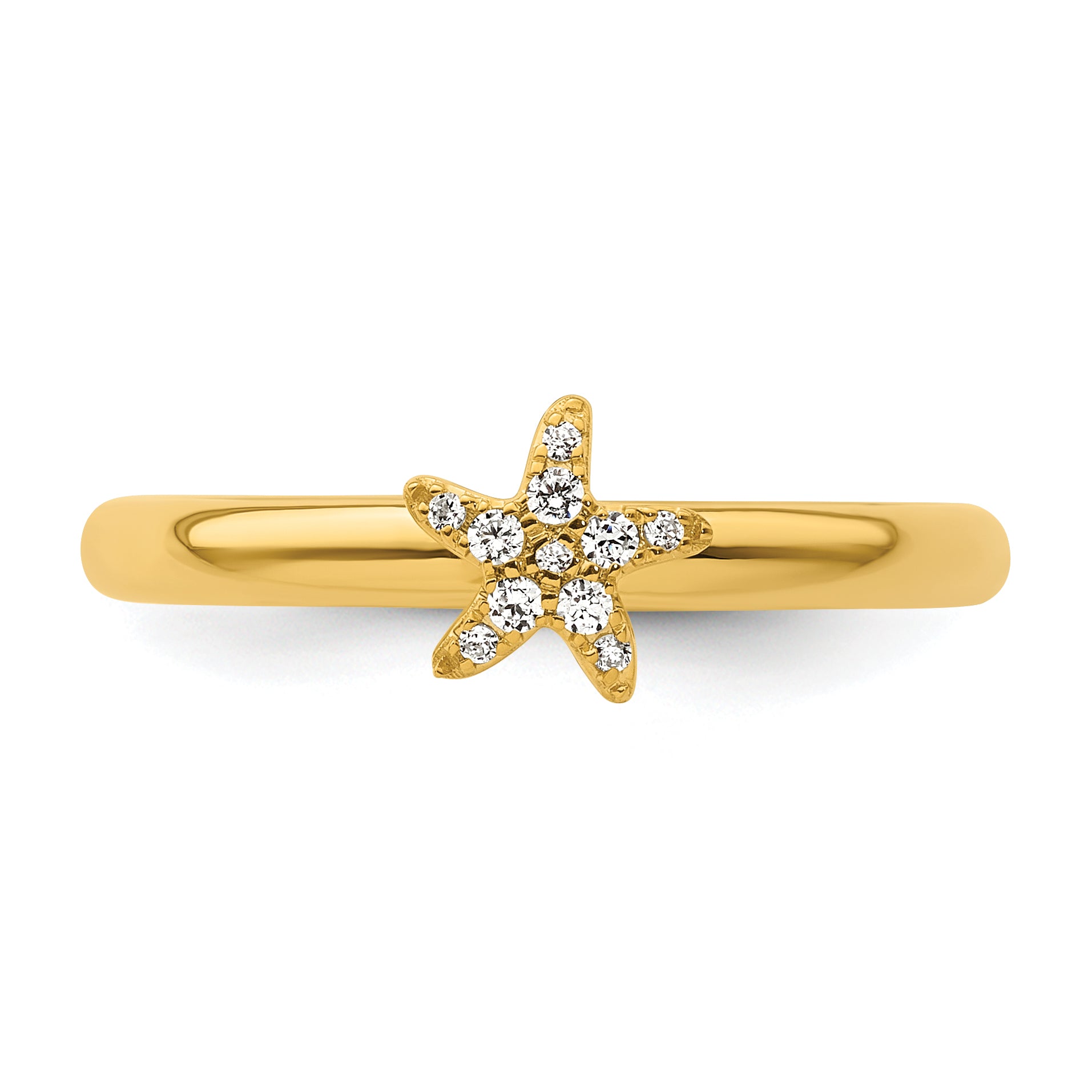 14k Stackable Expressions Diamond Starfish Ring