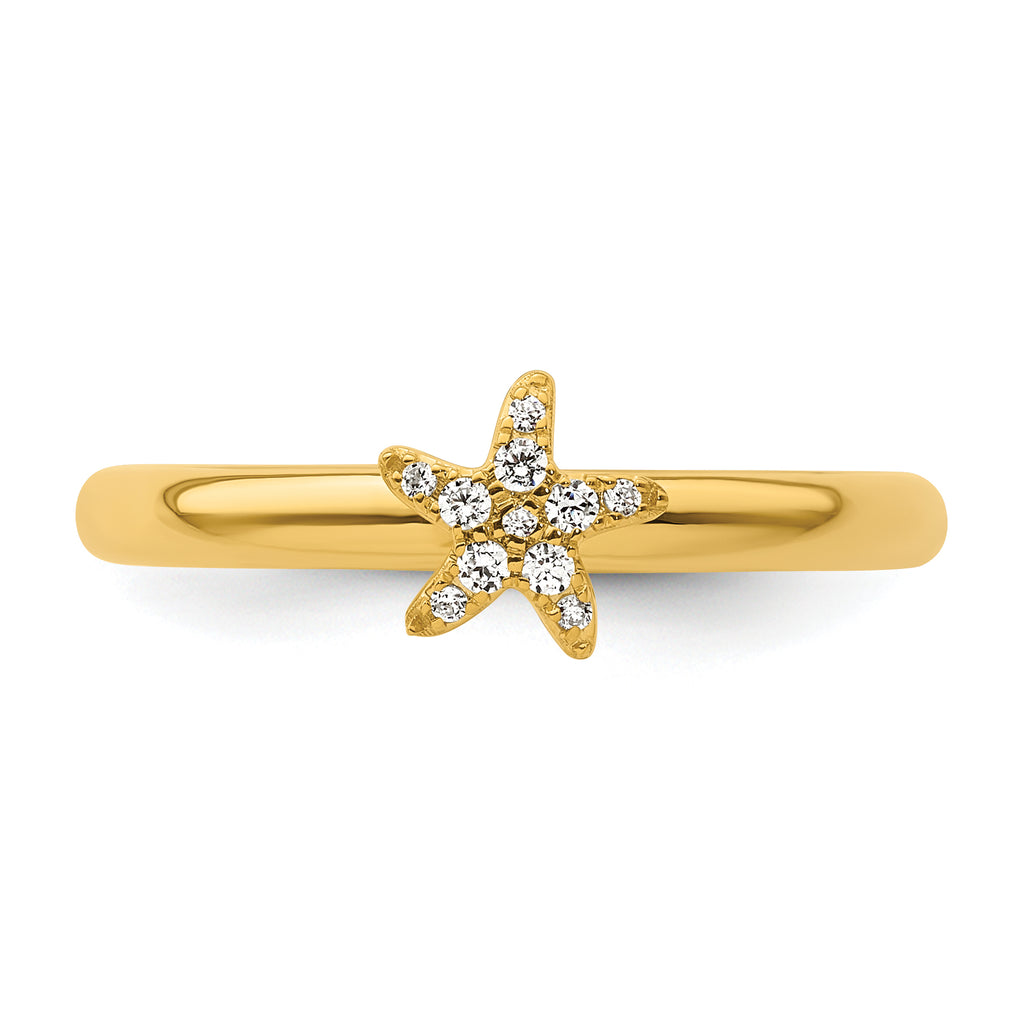 14k Stackable Expressions Diamond Starfish Ring