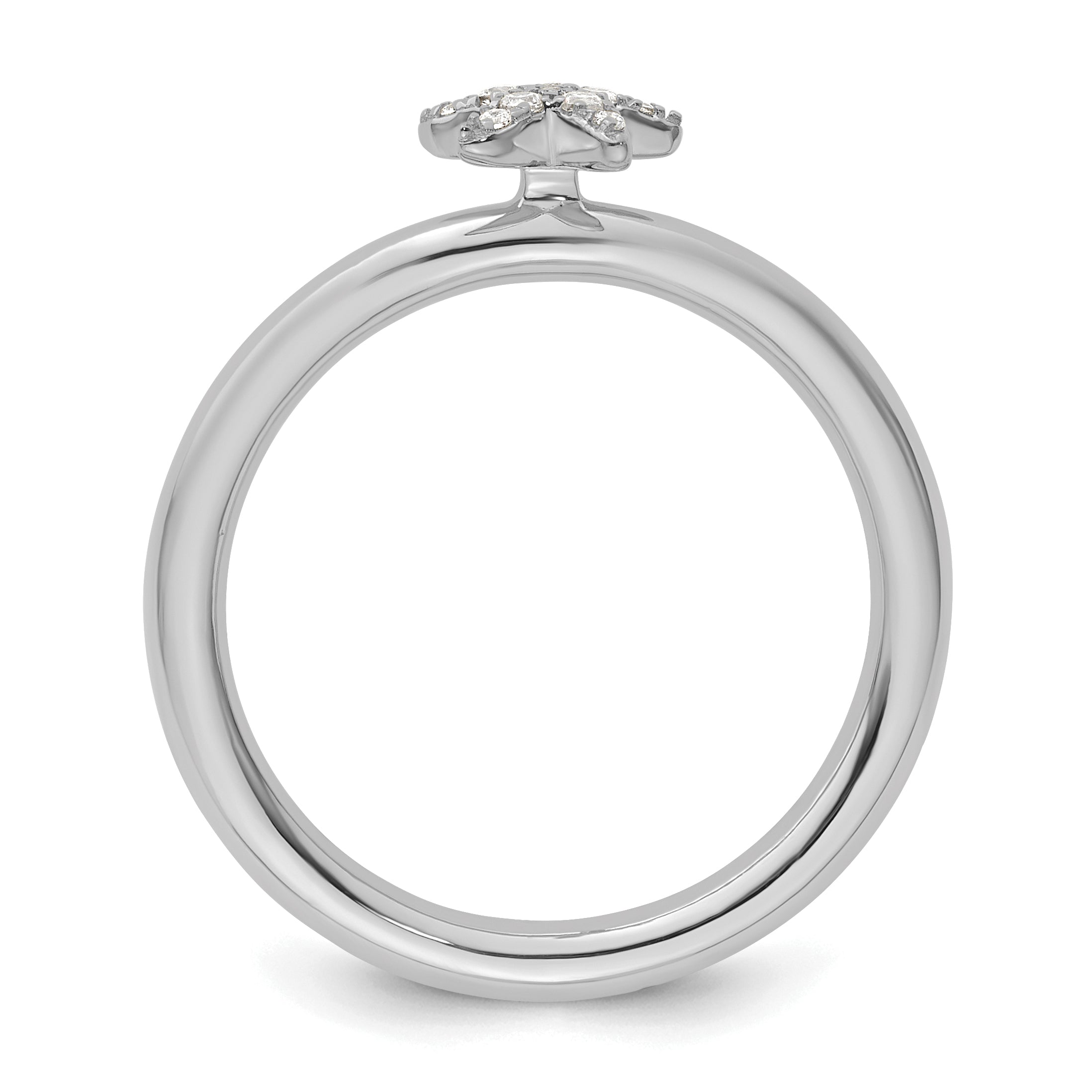14k White Gold Stackable Expressions Diamond Starfish Ring Secondary image