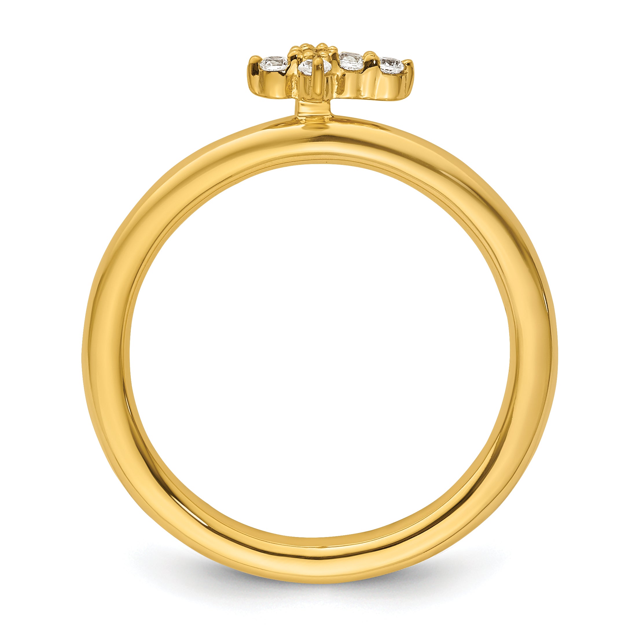 14k Stackable Expressions Diamond Cross Ring Secondary image