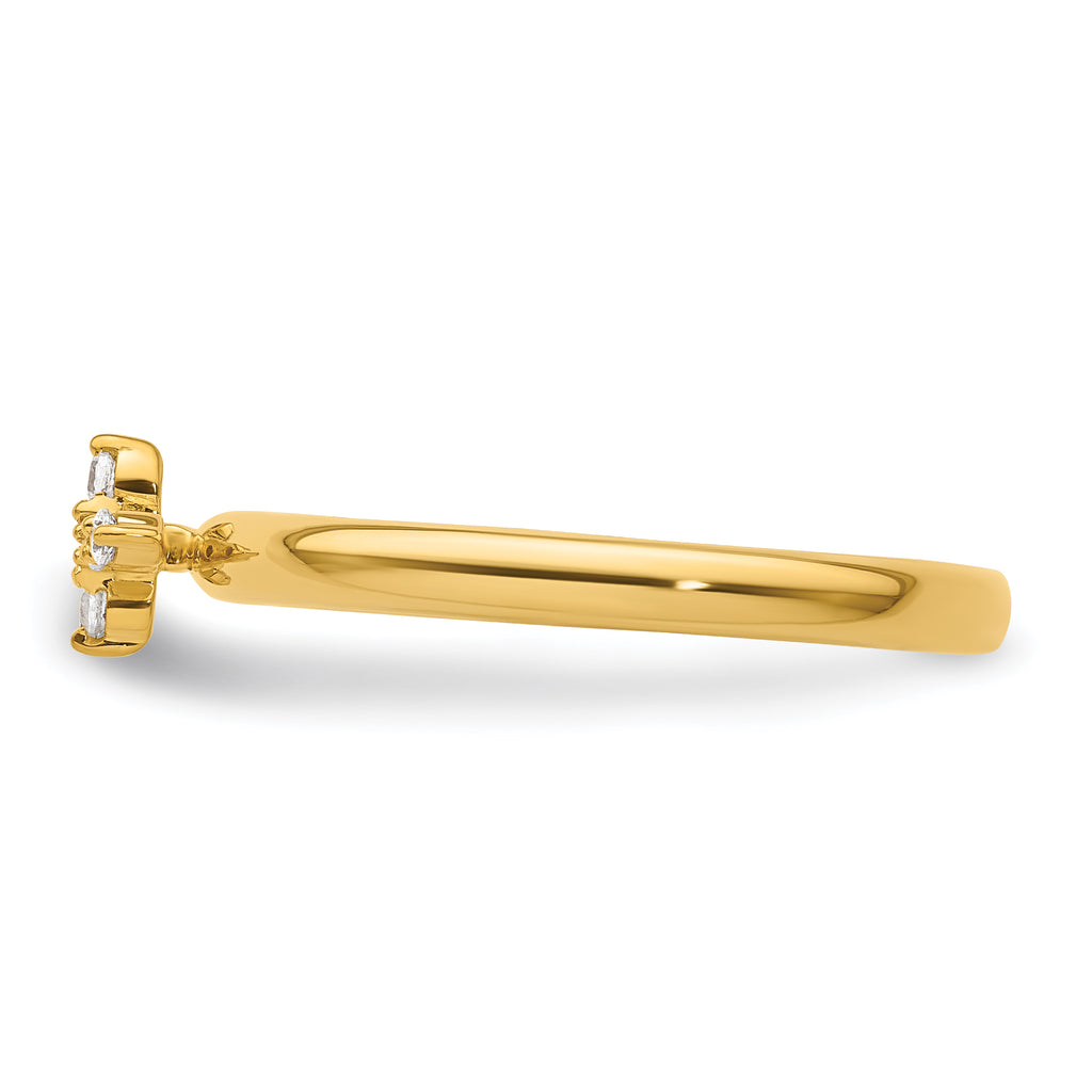 14k Stackable Expressions Diamond Cross Ring