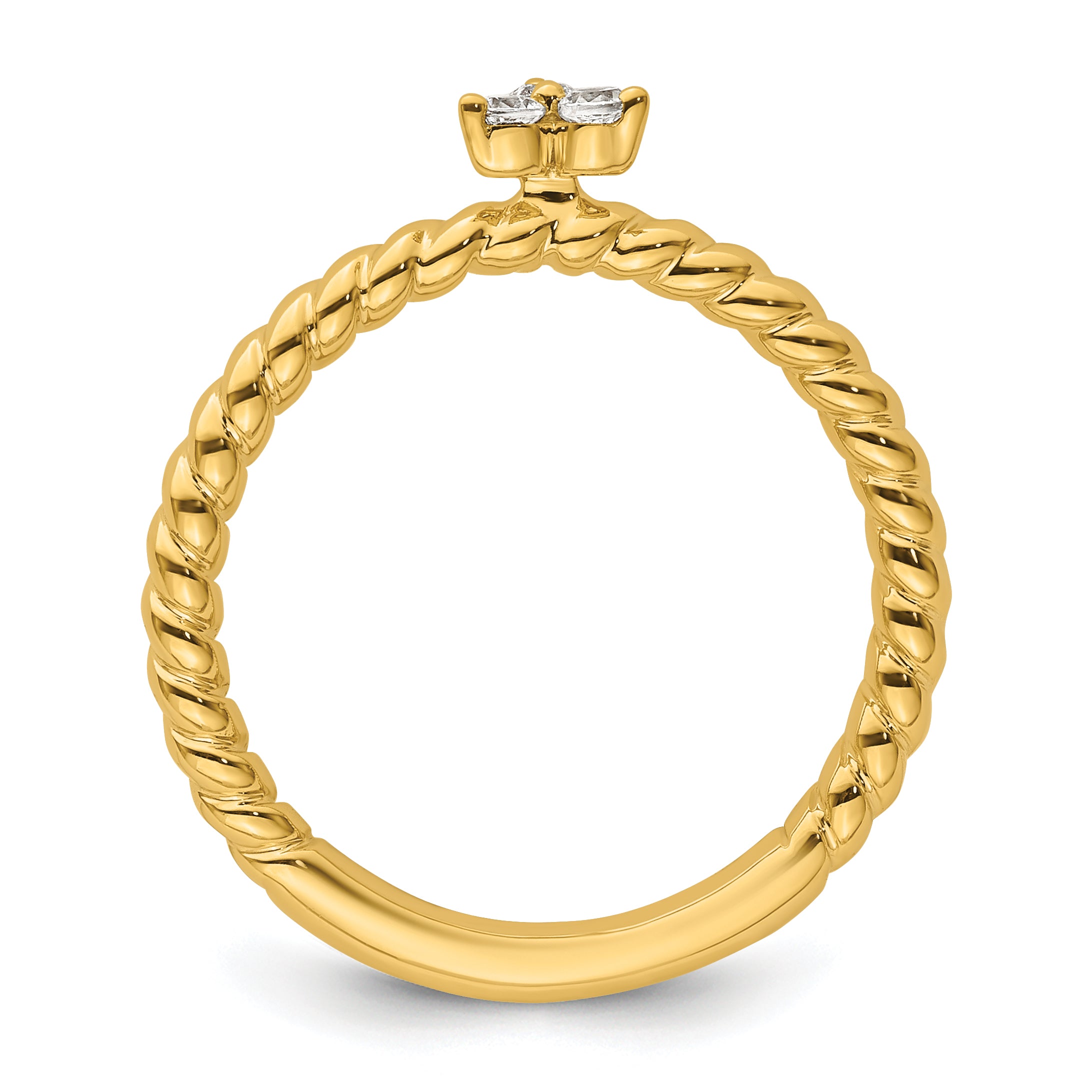 14k Stackable Expressions Diamond Twisted Ring Secondary image