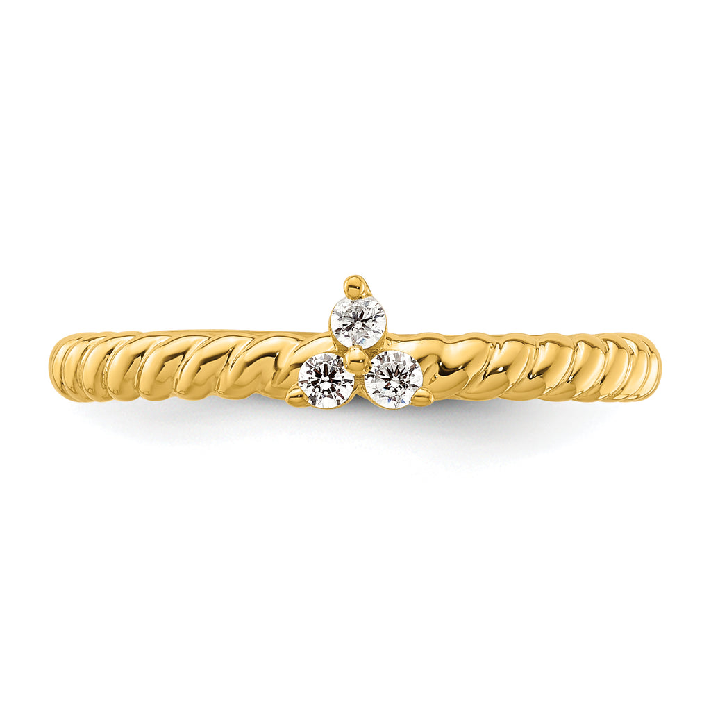 14k Stackable Expressions Diamond Twisted Ring