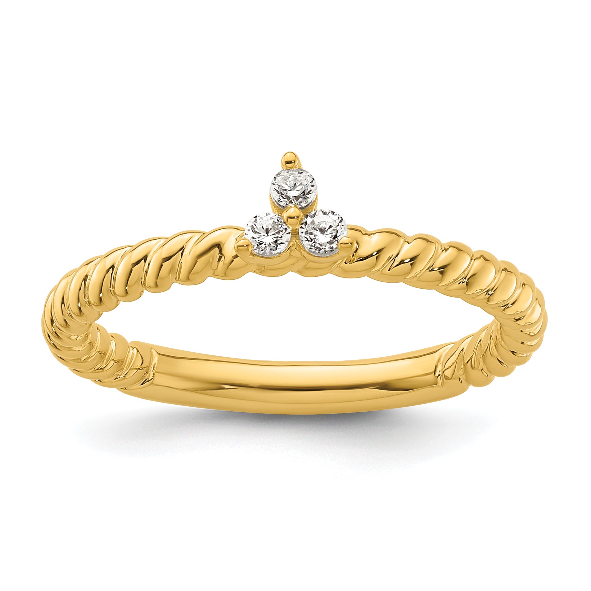14k Stackable Expressions Diamond Twisted Ring Main image