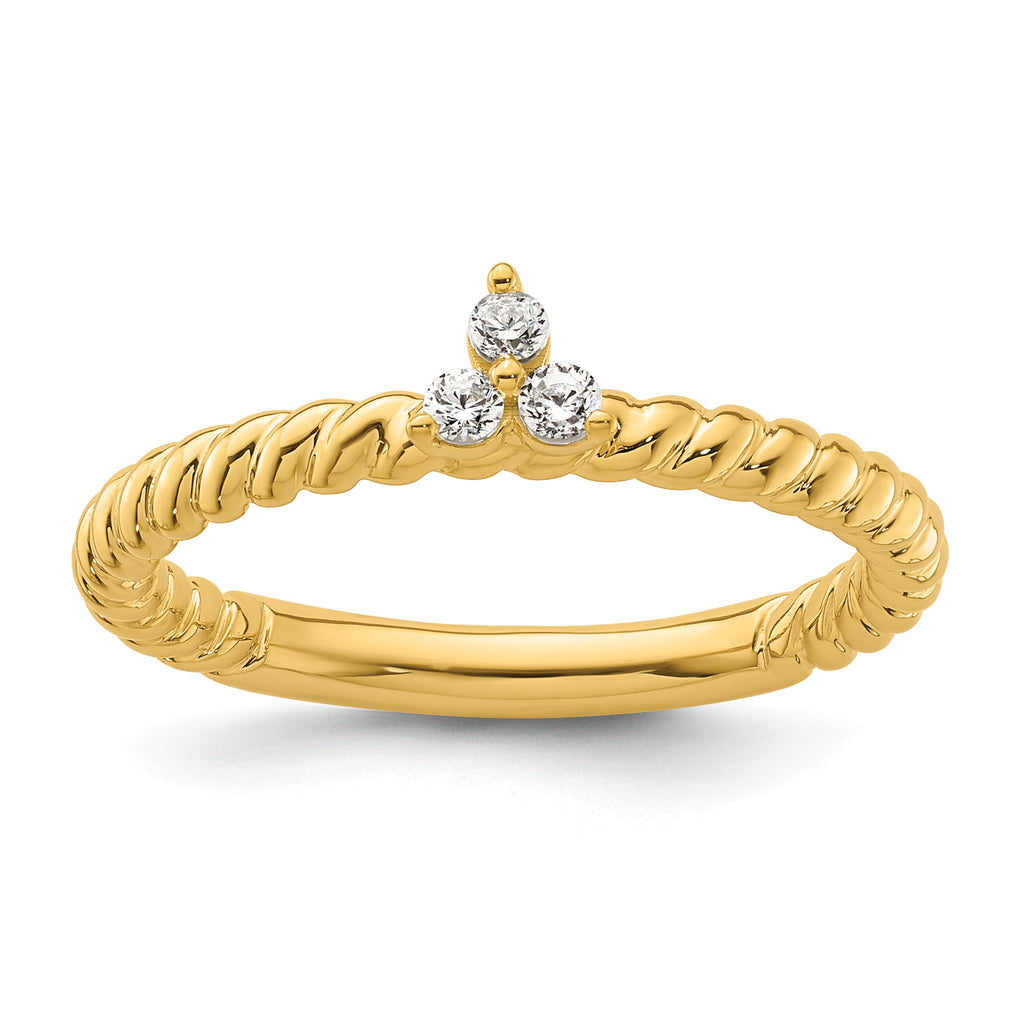 14k Stackable Expressions Diamond Twisted Ring