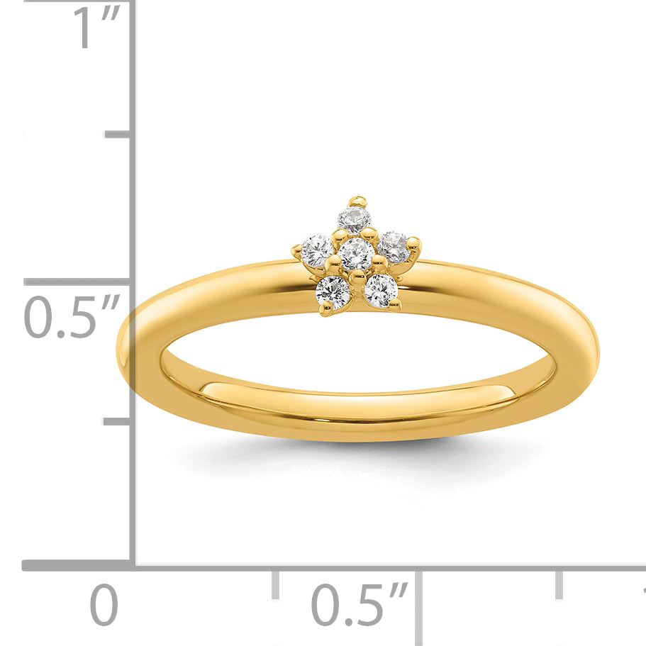 14k Stackable Expressions Diamond Star Ring