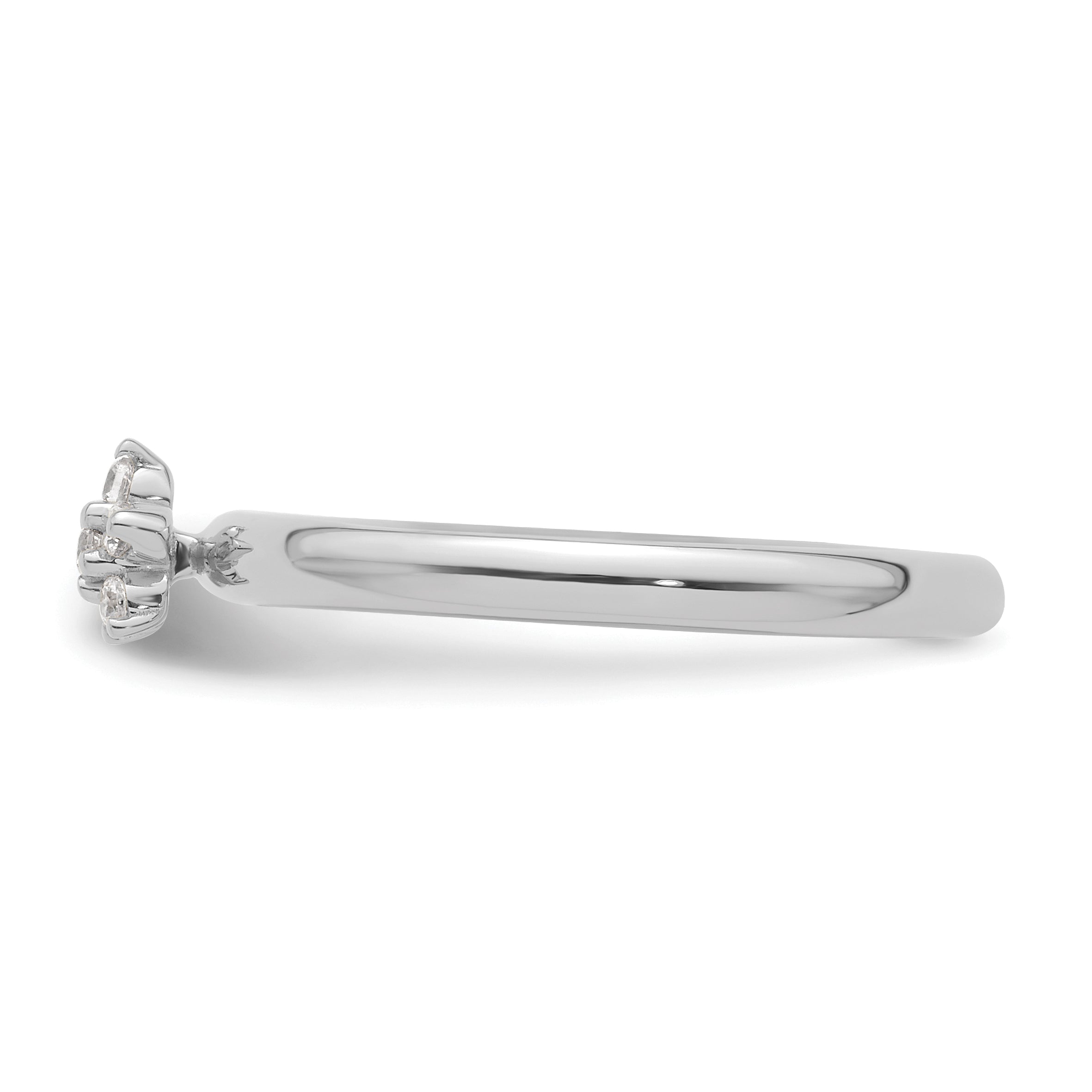 14k White Gold Stackable Expressions Diamond Star Ring