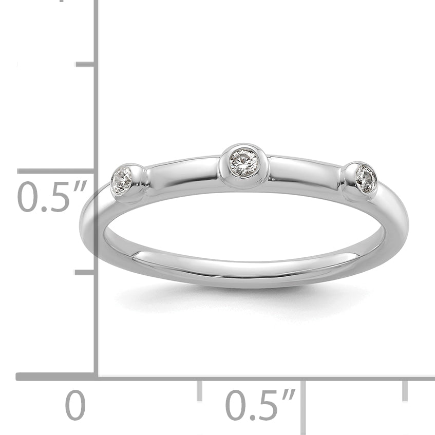 14k White Gold Stackable Expressions Diamond Ring