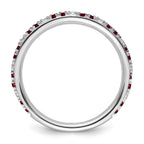 14k White Gold Stackable Expressions Garnet and Diamond Ring