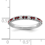 14k White Gold Stackable Expressions Garnet and Diamond Ring