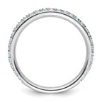 14k White Gold Stackable Expressions Aquamarine and Diamond Ring