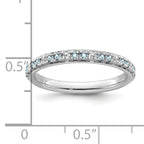 14k White Gold Stackable Expressions Aquamarine and Diamond Ring