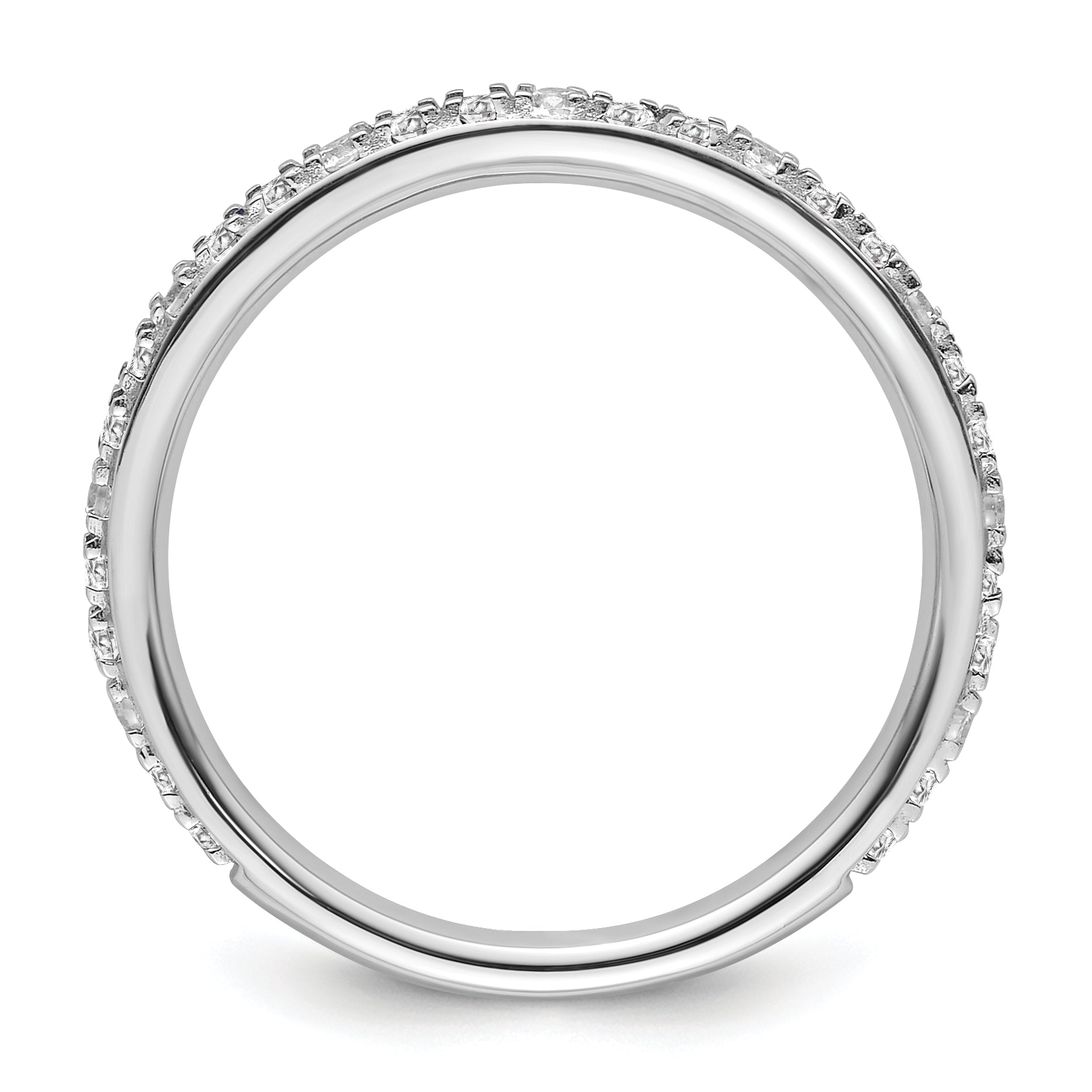 14k White Gold Stackable Expressions White Topaz and Dia. Ring