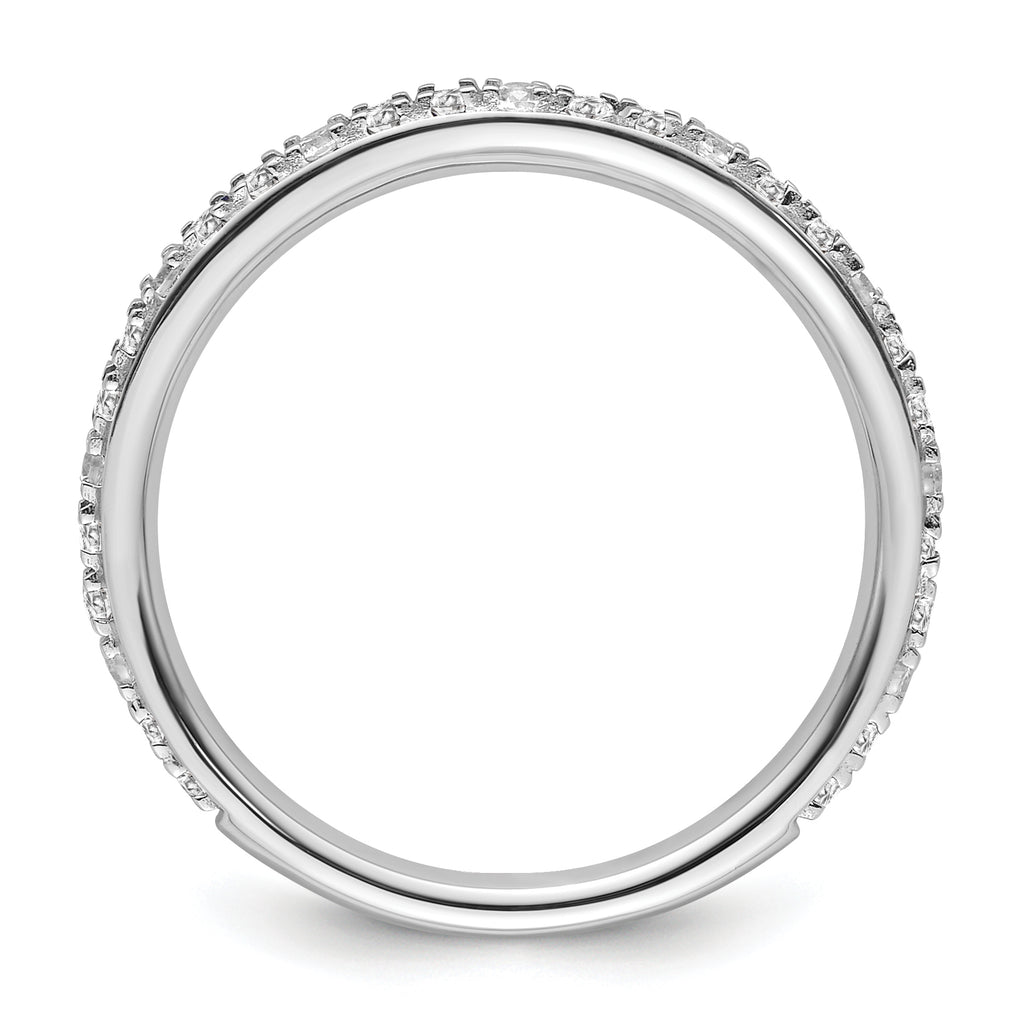 14k White Gold Stackable Expressions White Topaz and Dia. Ring
