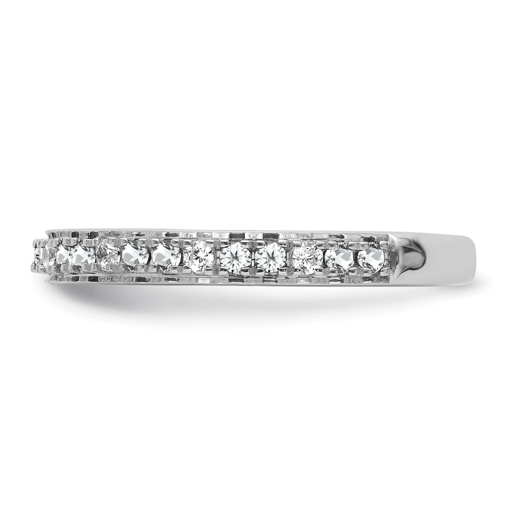 14k White Gold Stackable Expressions White Topaz and Dia. Ring