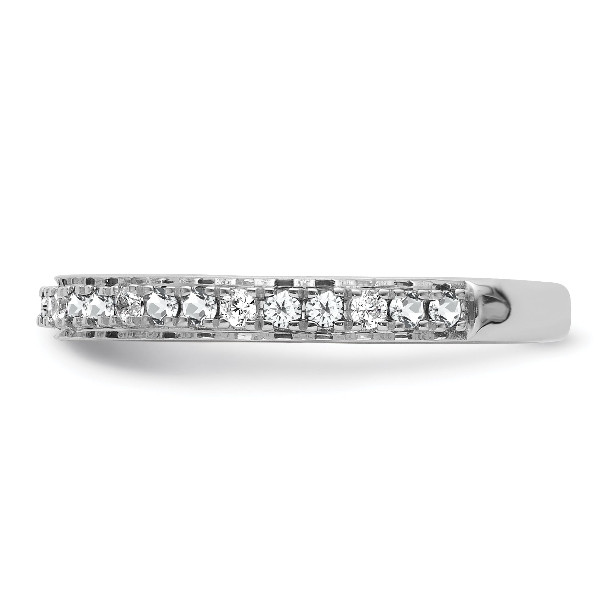 14k White Gold Stackable Expressions White Topaz and Dia. Ring