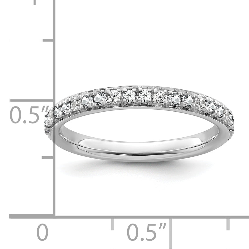 14k White Gold Stackable Expressions White Topaz and Dia. Ring