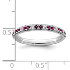 14k White Gold Stackable Expressions Rhodolite Garnet and Dia. Ring